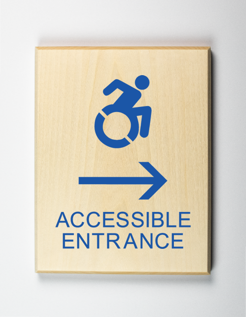 Accessible Entrance to Right Sign Using Modified ISA