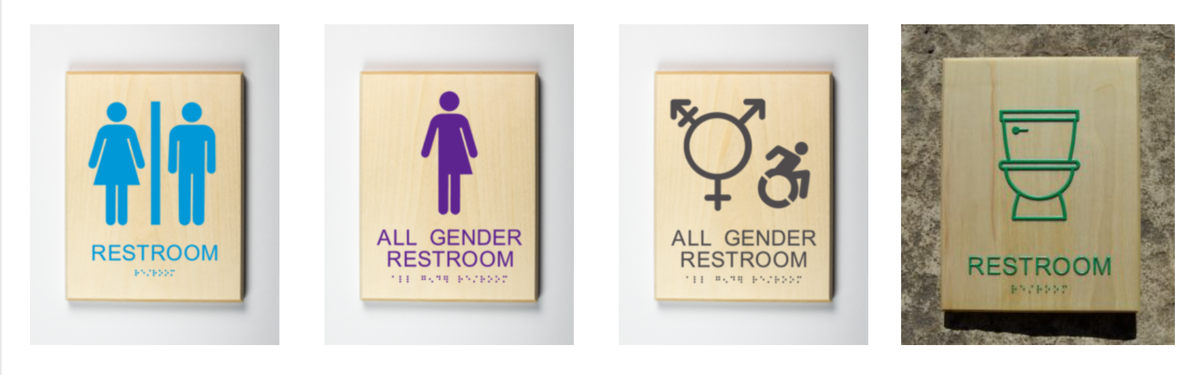 All Gender Restroom Sign options