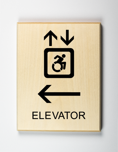 Accessible Elevator to Left Sign