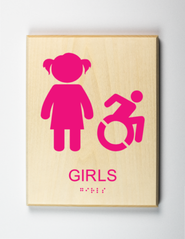 Handicap Girls Restroom Sign