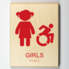 Girls Restroom Handicap Accessible Modified ISA-red