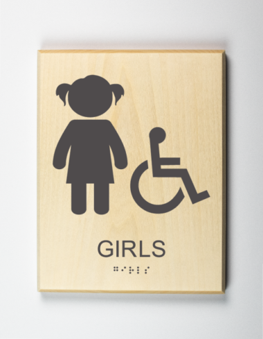 Girls Restroom Sign, Accessible