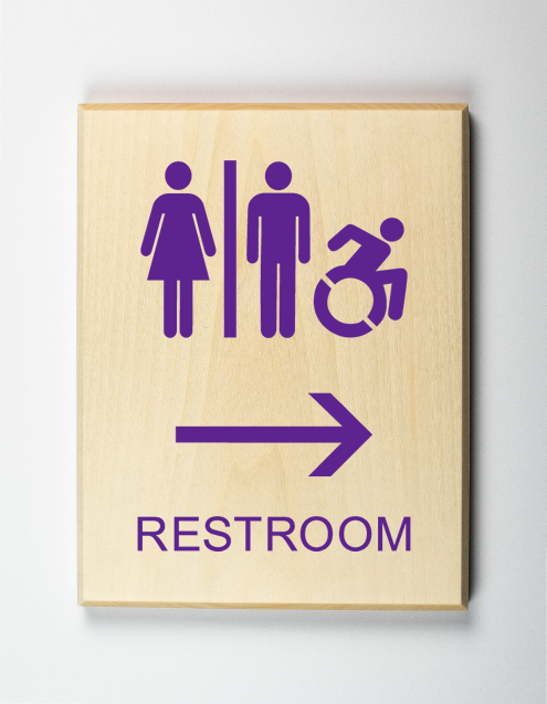 Restroom to Right Sign