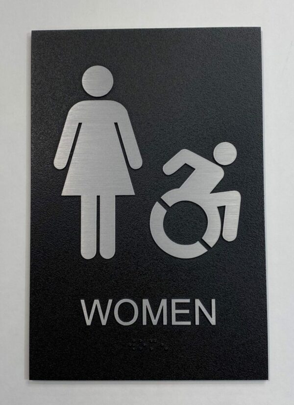 Metal Women's Restroom Sign