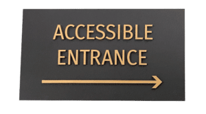 Bronze Metal Accessible Entrance Direction Sign