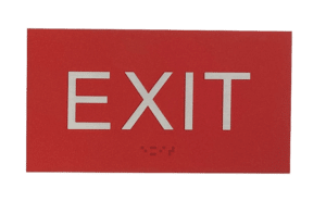 Metal braille exit sign for outside use